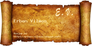 Erben Vilmos névjegykártya